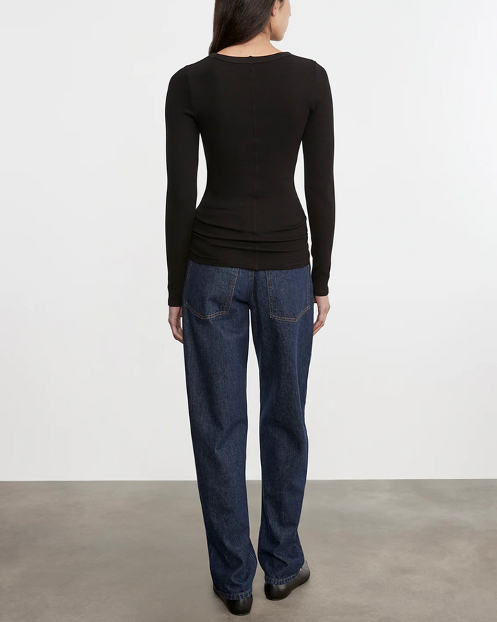 Silk Knit L/S Crew | Black