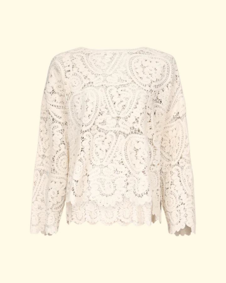 Arold Round Neck Boxy Sweater | Ivory