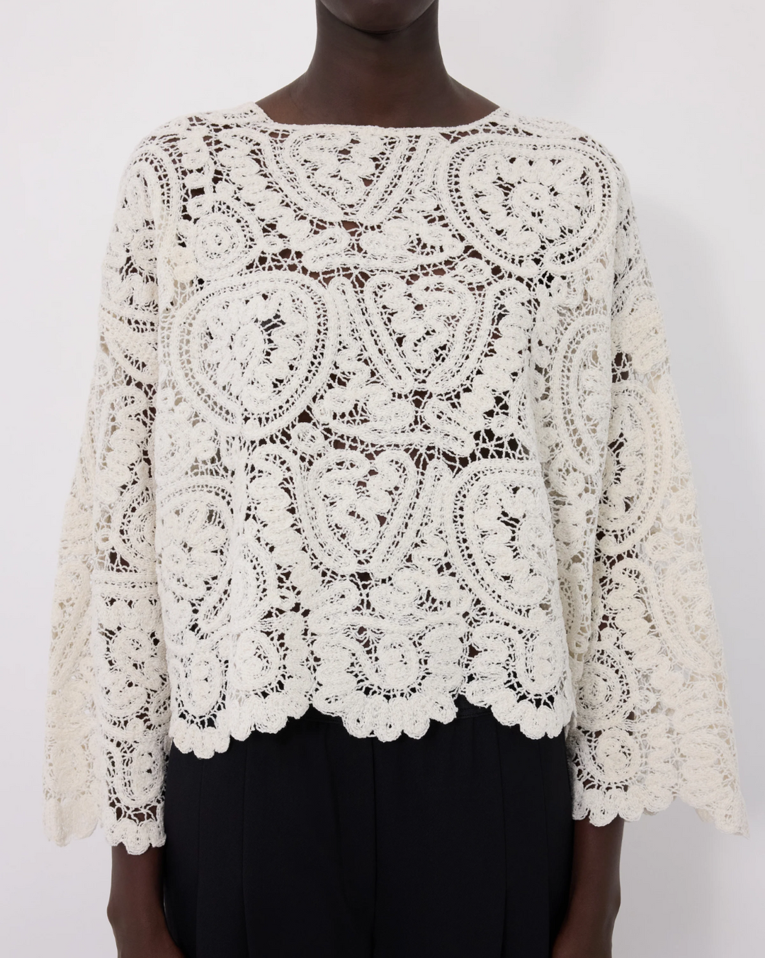 Arold Round Neck Boxy Sweater | Ivory