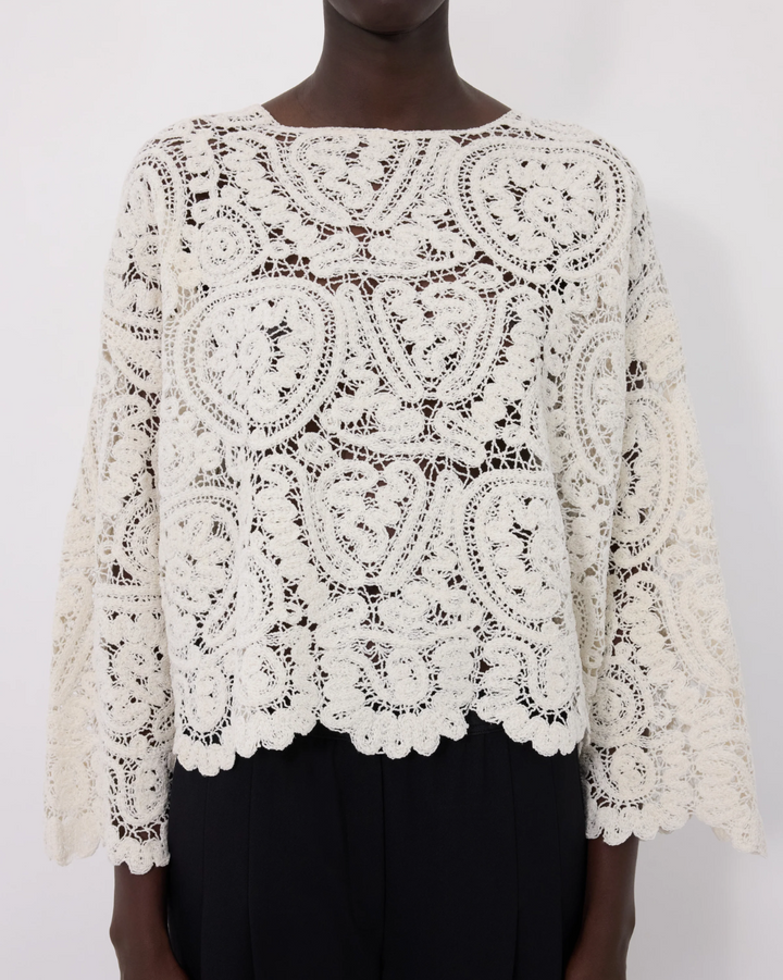 Arold Round Neck Boxy Sweater | Ivory