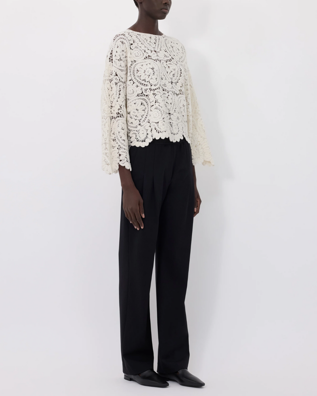 Arold Round Neck Boxy Sweater | Ivory