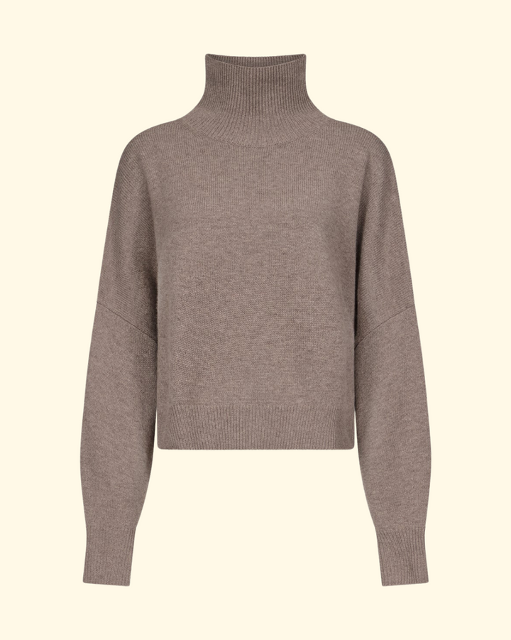 Luke Stand Collar Sweater | Taupe