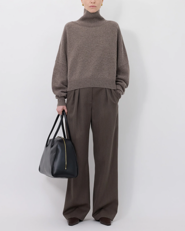 Luke Stand Collar Sweater | Taupe