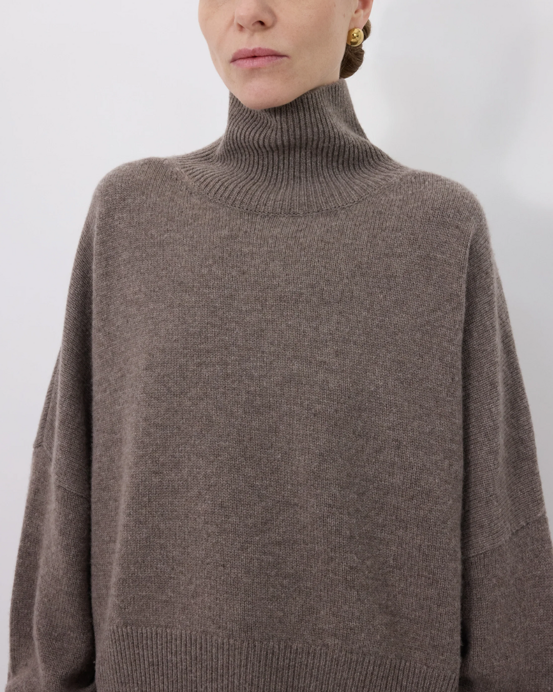 Luke Stand Collar Sweater | Taupe