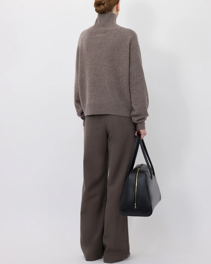 Luke Stand Collar Sweater | Taupe