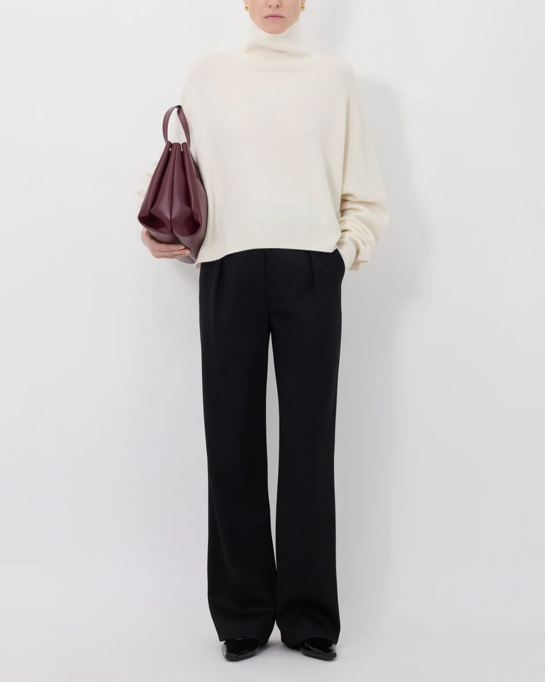 Luke Stand Collar Sweater | Ivory