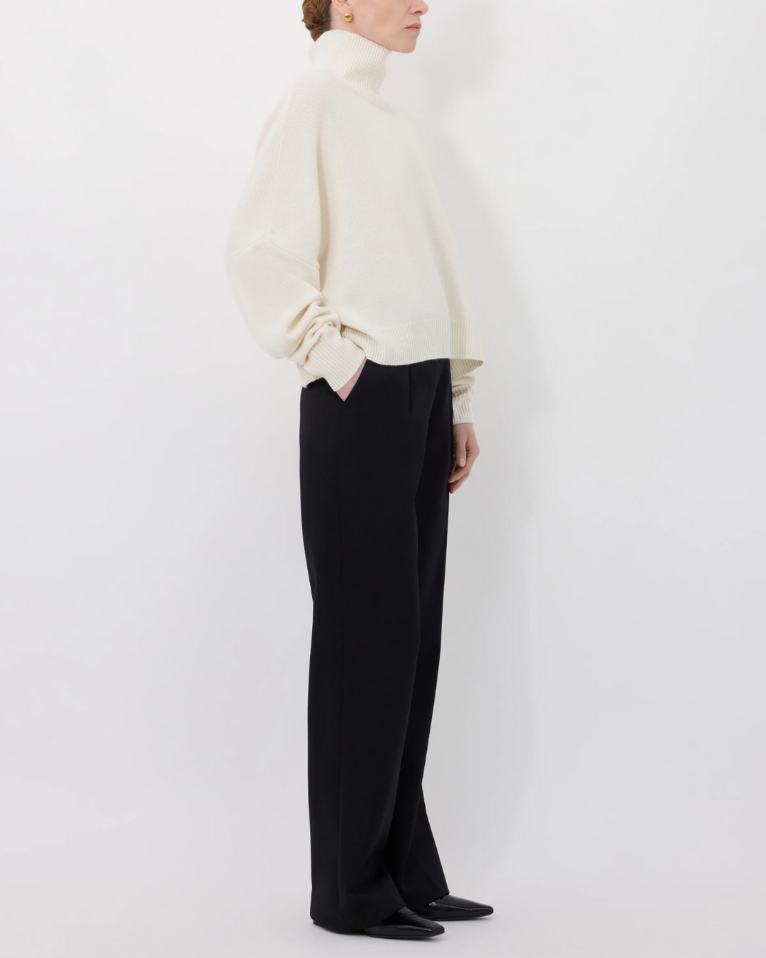 Luke Stand Collar Sweater | Ivory