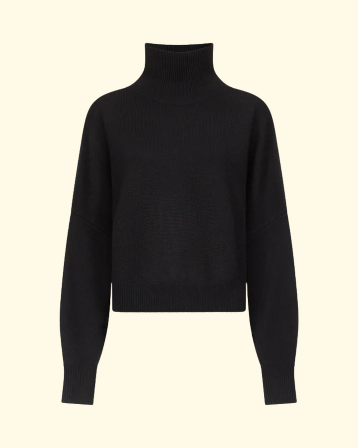 Luke Stand Collar Sweater | Black