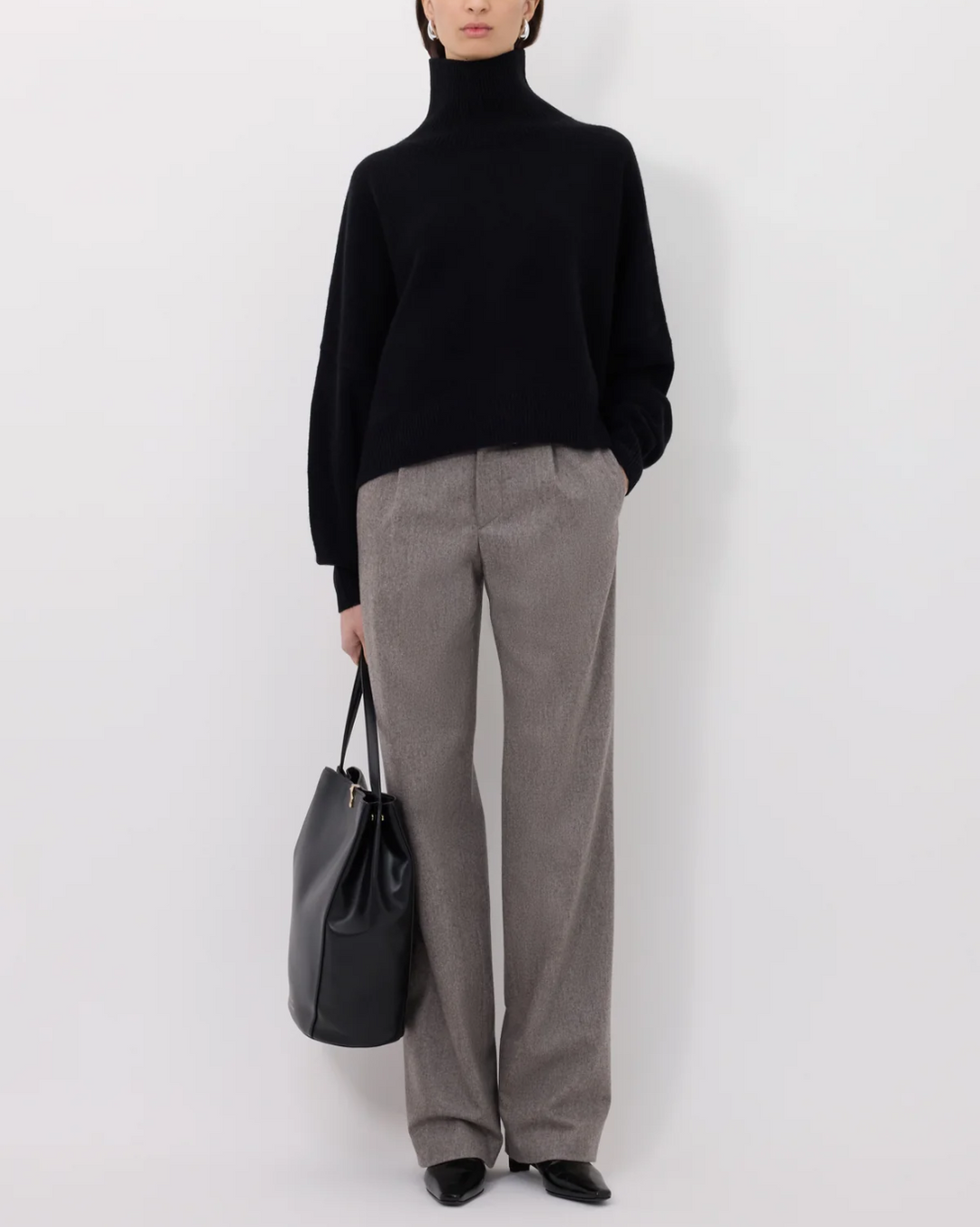 Luke Stand Collar Sweater | Black