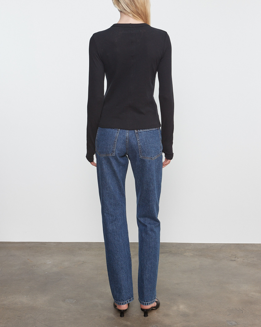 Cashmere New Classic L/S Crew | Black