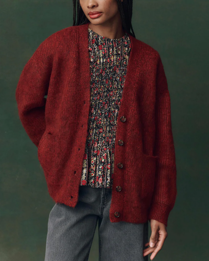 Brushed Melange Cardigan | Cinder