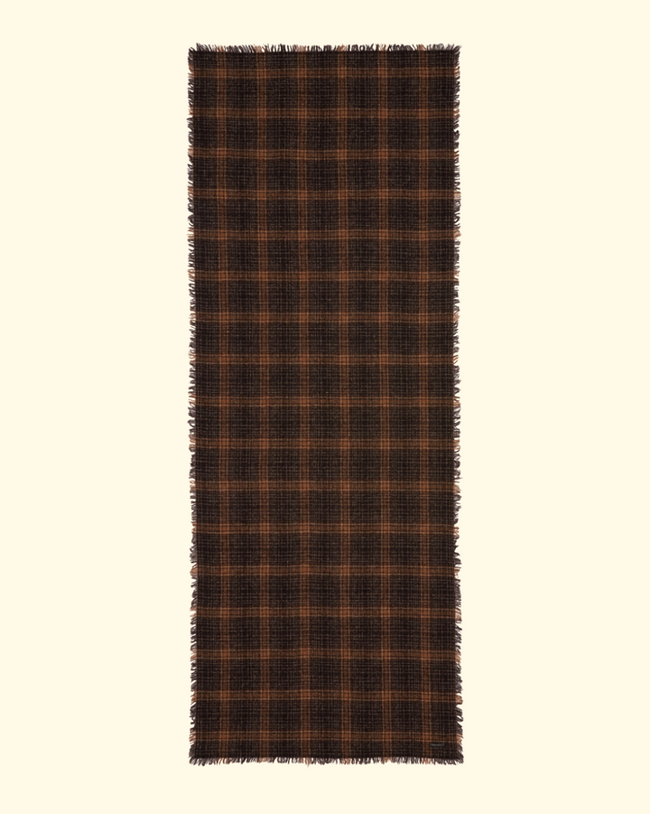 Evo Scarf | Black/Brown Plaid