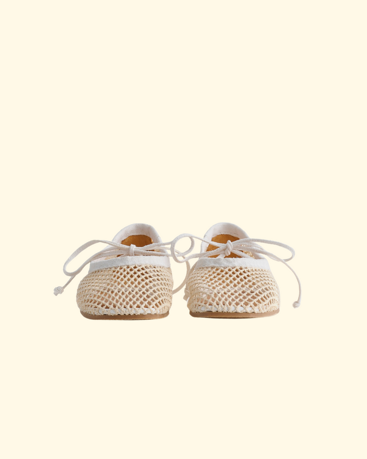 PREORDER Cotton Mesh Ballerina Rubber Sole | Avorio