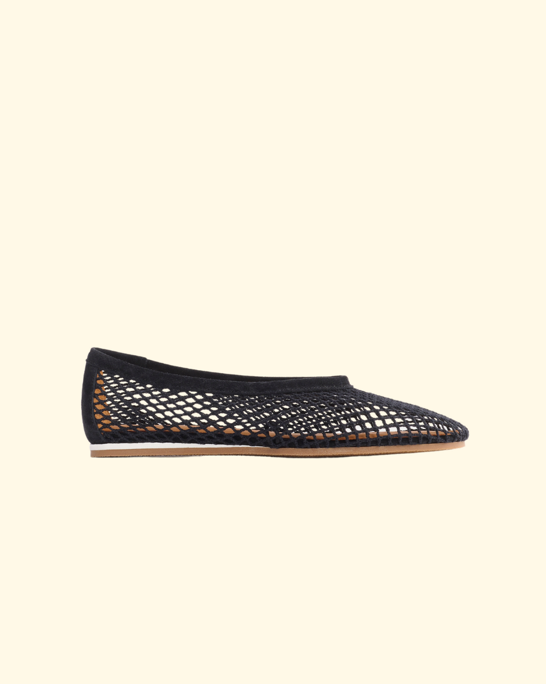 PREORDER Cotton Mesh Ballerina Rubber Sole | Noir