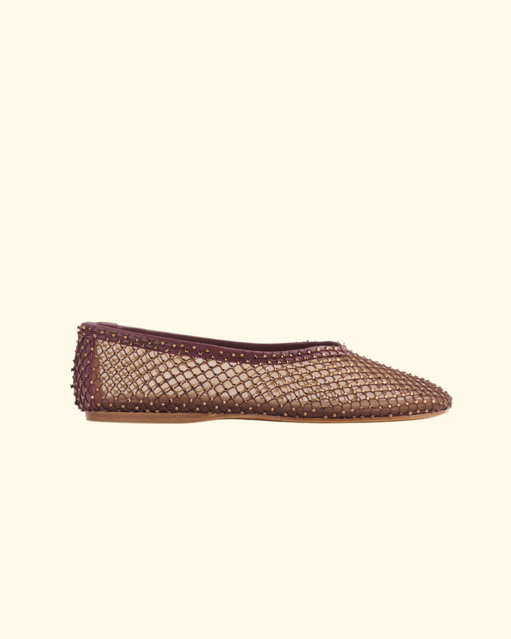 PREORDER Strass Mesh Ballerina | Chocolat