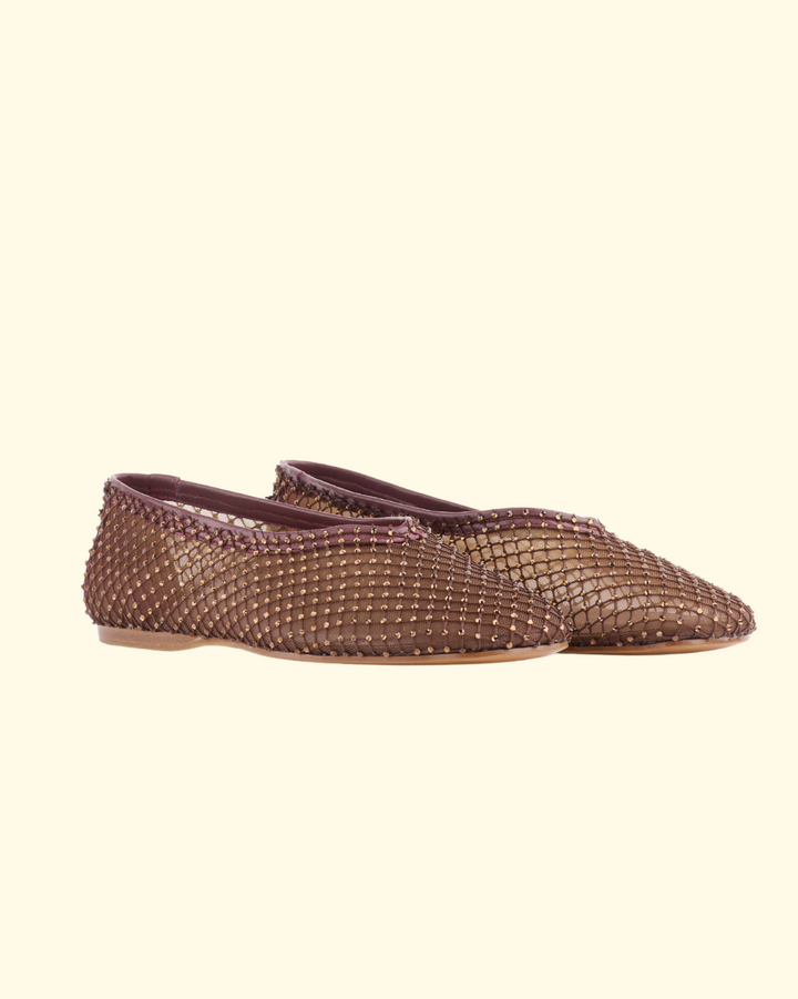 PREORDER Strass Mesh Ballerina | Chocolat