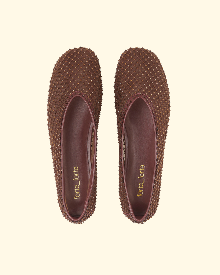 PREORDER Strass Mesh Ballerina | Chocolat