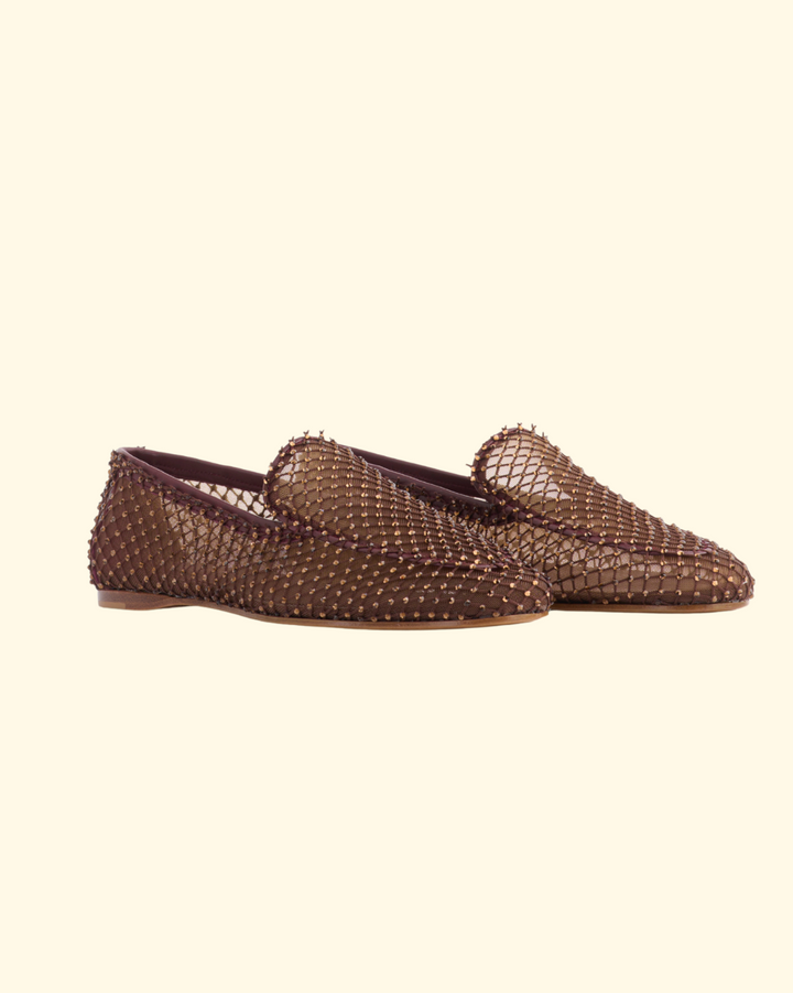 PREORDER Strass Mesh Loafer | Chocolat
