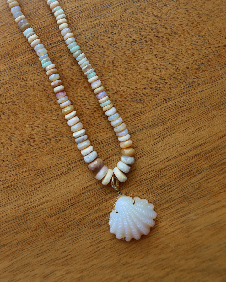 Opal Shell Necklace | Opal Bead Chain