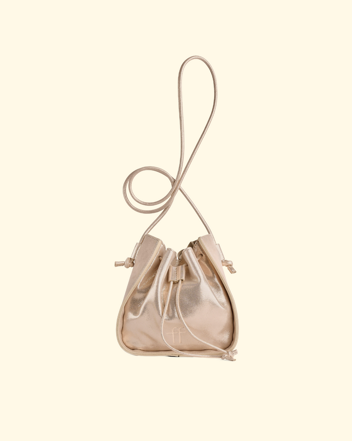 PREORDER My Pepita Laminated Small Bucket Bag | Platino