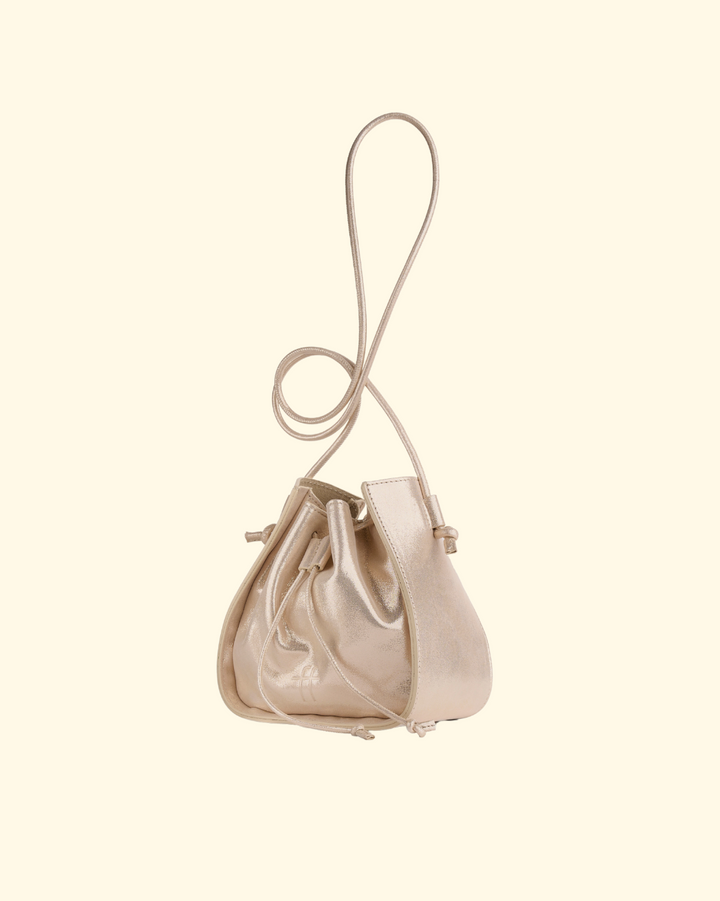 PREORDER My Pepita Laminated Small Bucket Bag | Platino