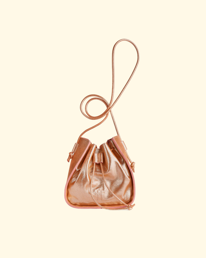 PREORDER My Pepita Laminated Small Bucket Bag | Sunset