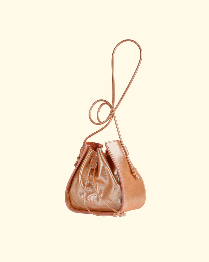 PREORDER My Pepita Laminated Small Bucket Bag | Sunset