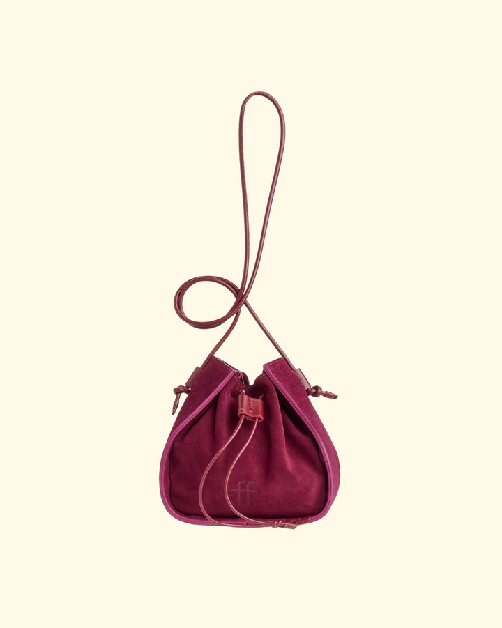 PREORDER My Pepita Suede Small Bucket Bag | Rubis