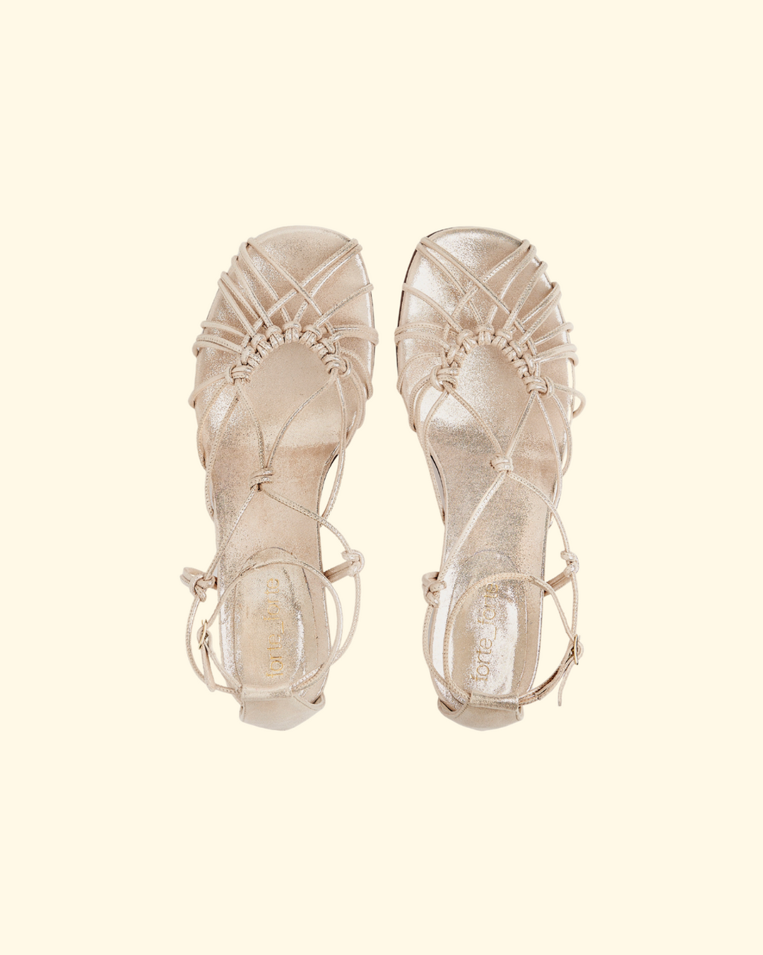 PREORDER Bold Heel Sandals w/ Laminated Leather Laces | Platino