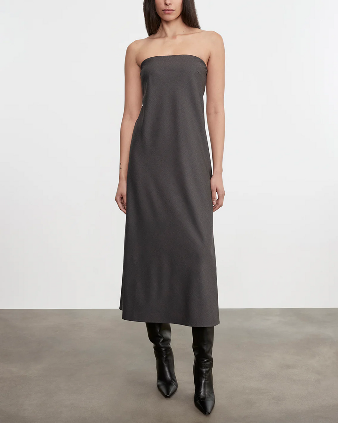 Easy Strapless Bias Dress | Charcoal