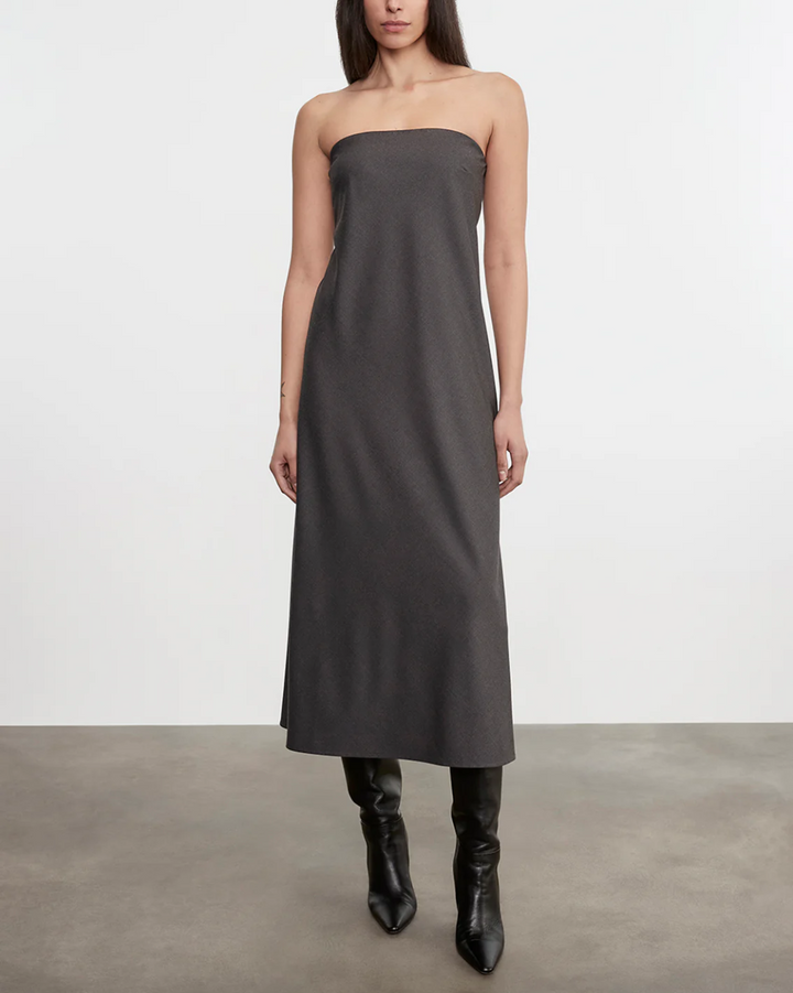 Easy Strapless Bias Dress | Charcoal