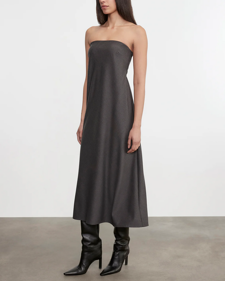 Easy Strapless Bias Dress | Charcoal