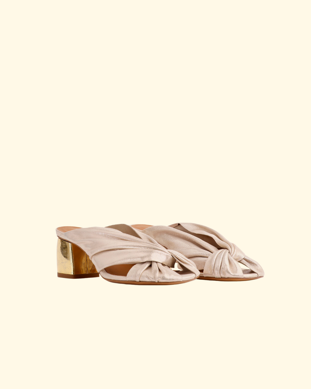 PREORDER Golden Heel Laminated Leather Crossed Sandal | Platino