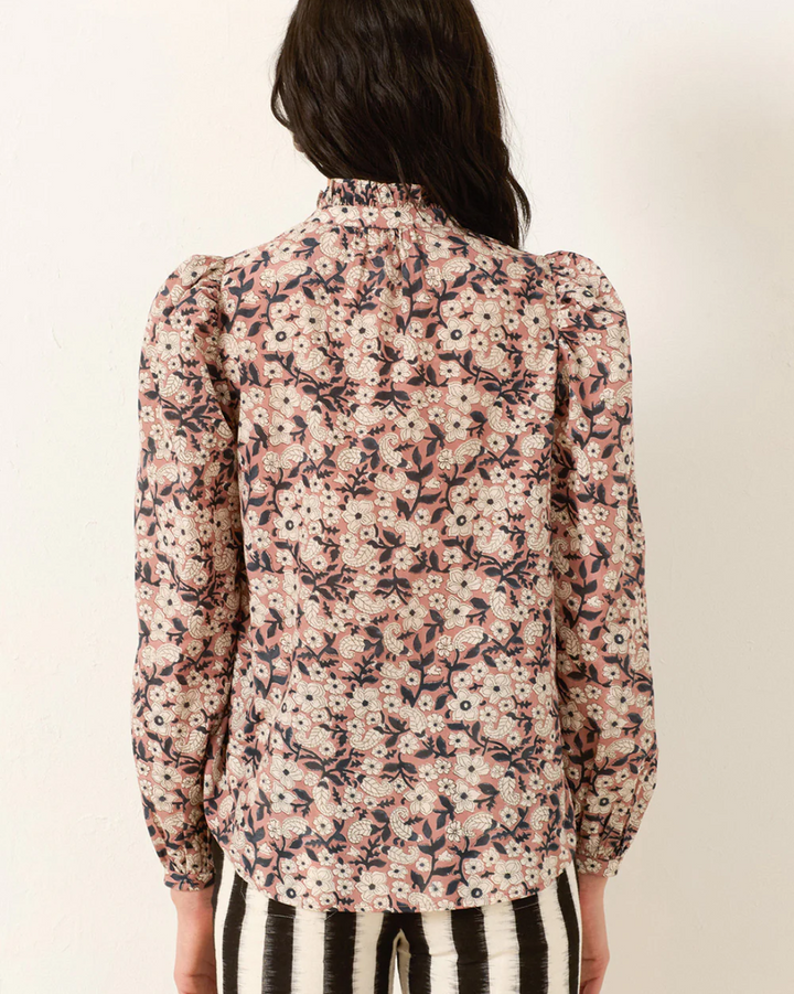 Annabel Sepia Floral Shirt | Nude Sepia