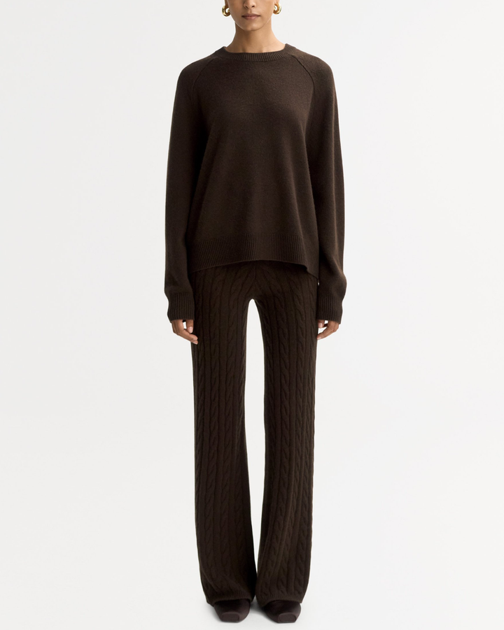 Cable Knit Pants | Mocha