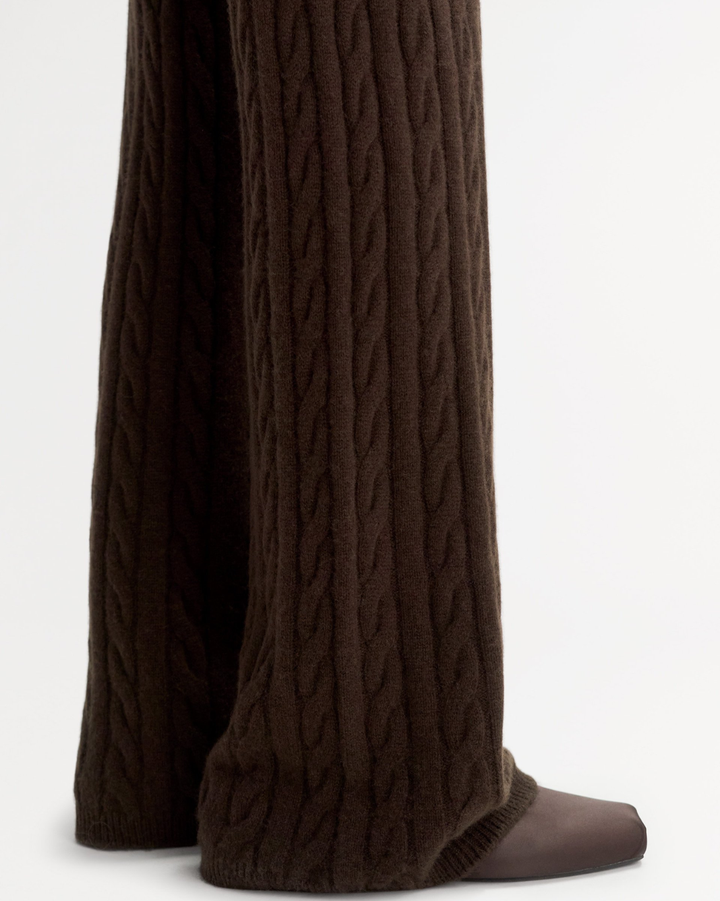 Cable Knit Pants | Mocha