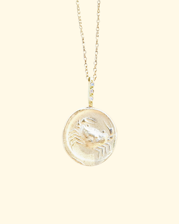 The Crab Zodiac Cancer | 14k Yellow Gold