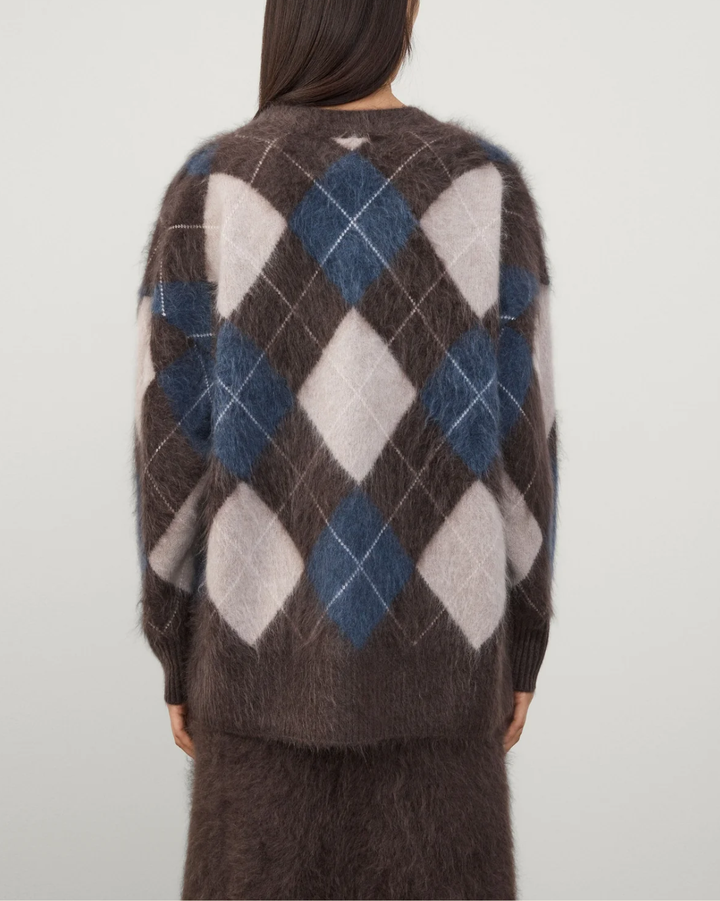 Elaria Cardigan | Wood/Night Fall/Sand/Cream Argyle