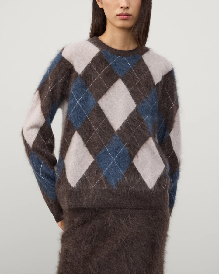 Margy Sweater | Wood/Night Fall/Sand/Cream Argyle