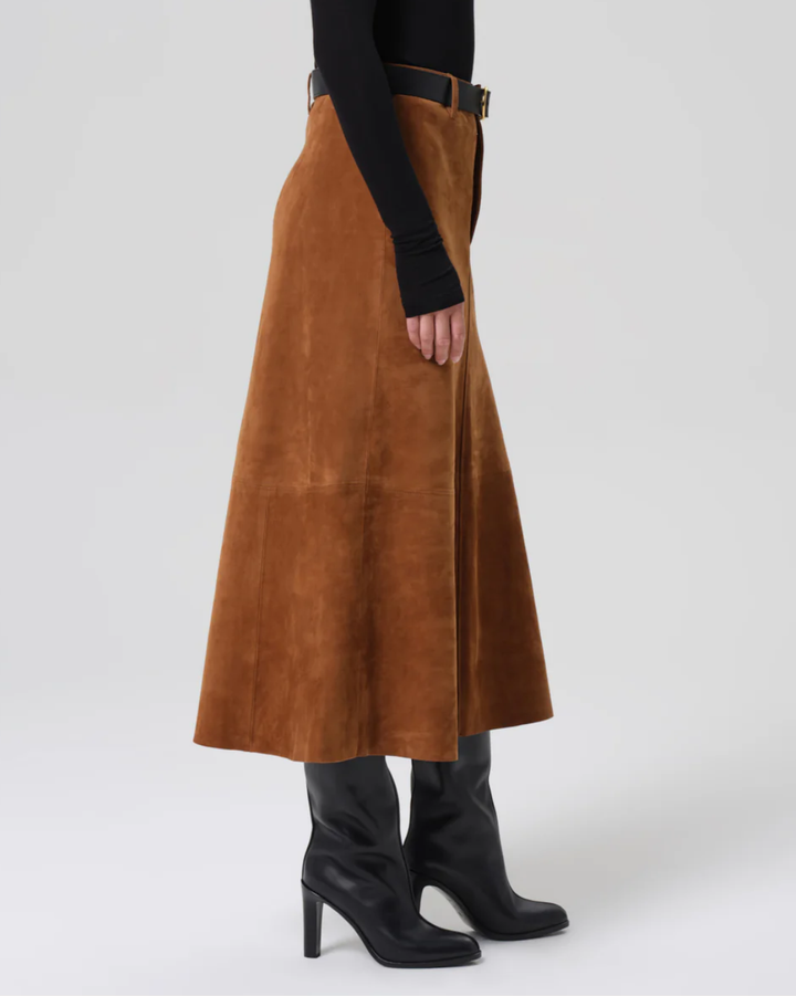 Cassia Leather Skirt | Toasted Caramel