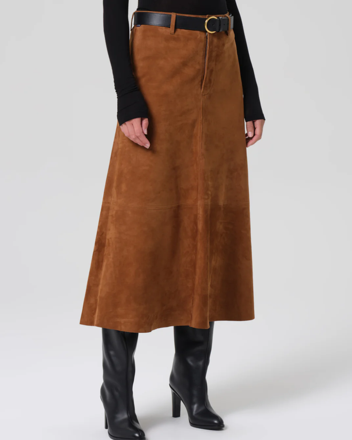 Cassia Leather Skirt | Toasted Caramel