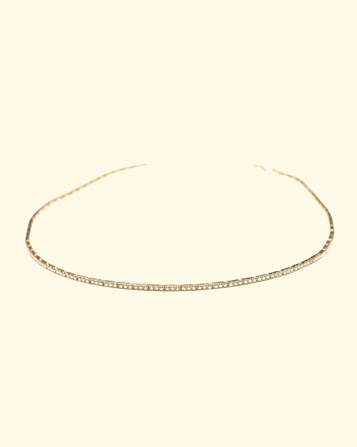 Diamond Ribbon Choker | 14k Yellow Gold - ONLINE ONLY