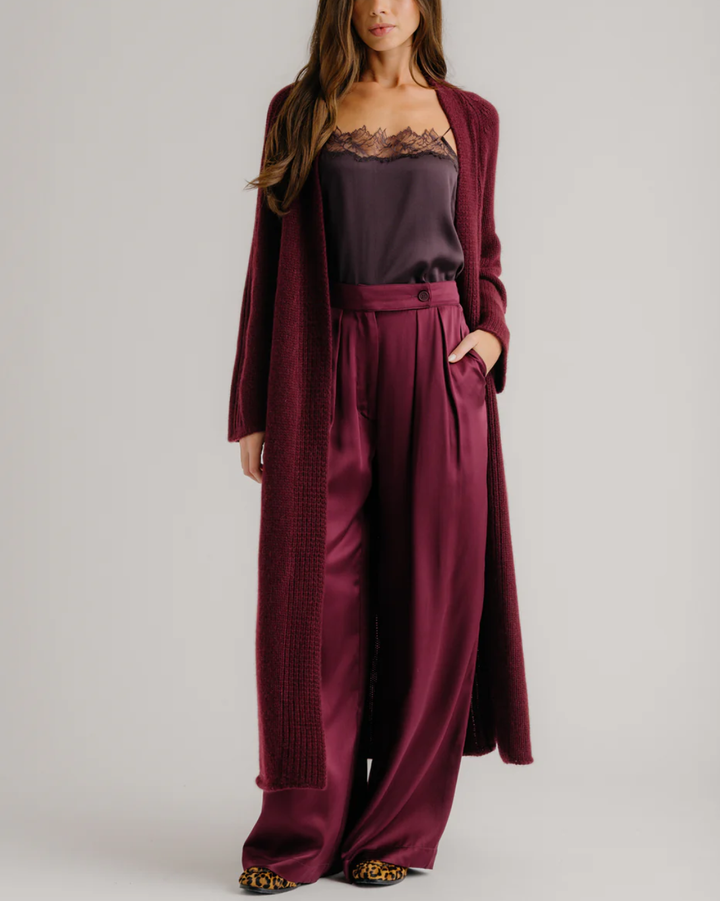 Mercedes Relaxed Long Duster | Bordeaux