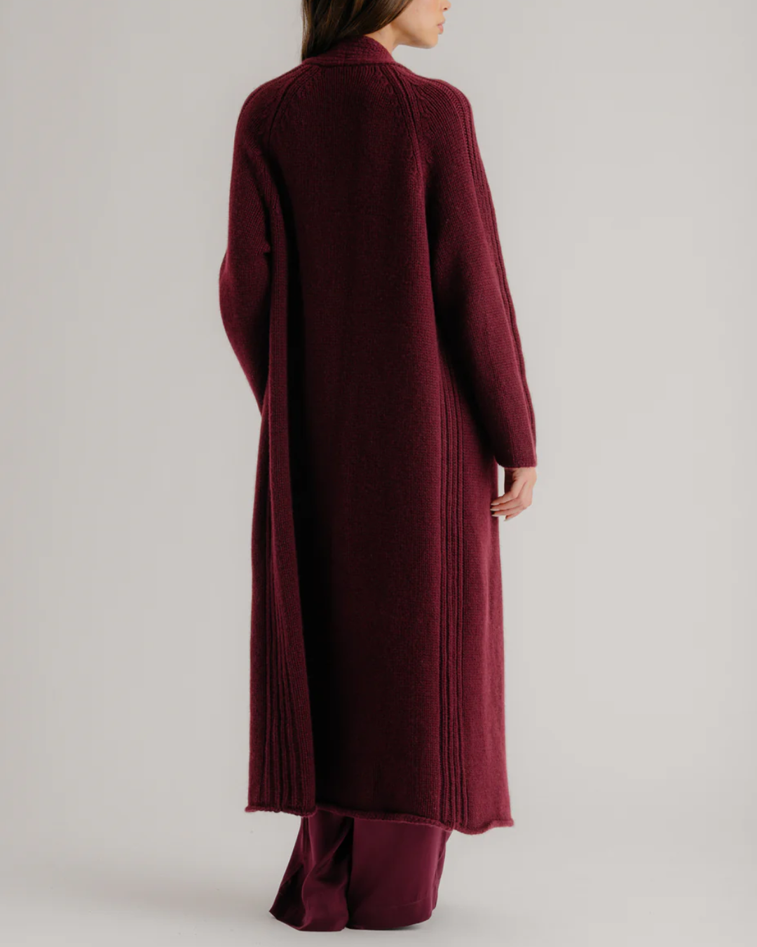 Mercedes Relaxed Long Duster | Bordeaux