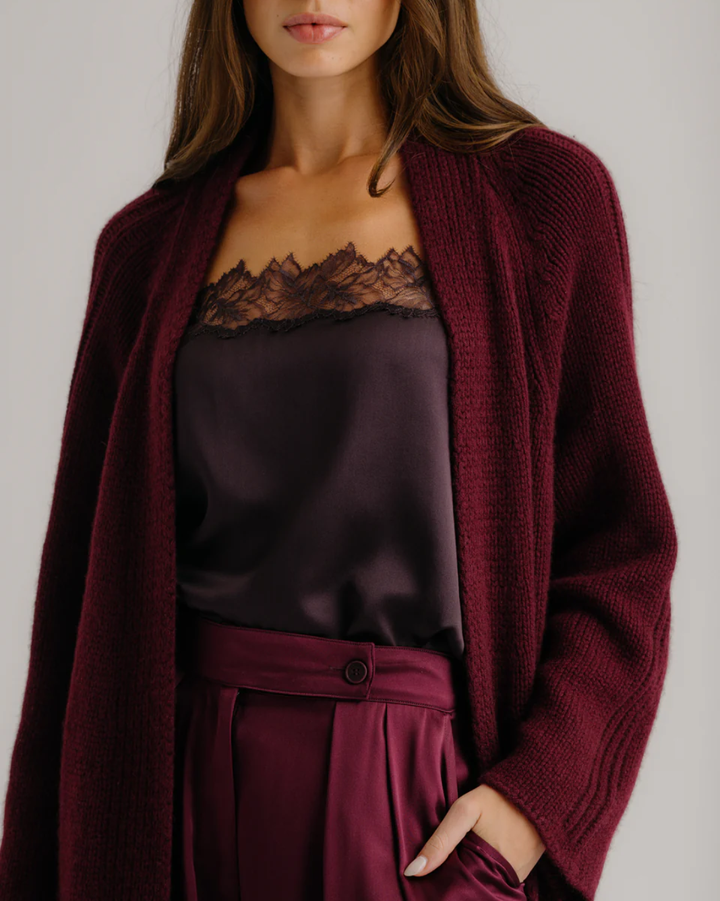 Mercedes Relaxed Long Duster | Bordeaux