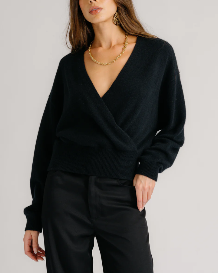 Koda Wrap Sweater | Black
