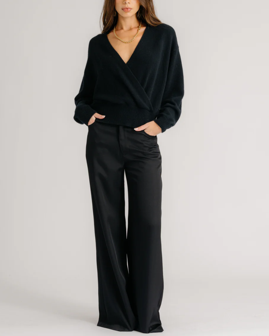 Koda Wrap Sweater | Black