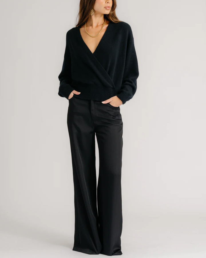 Koda Wrap Sweater | Black