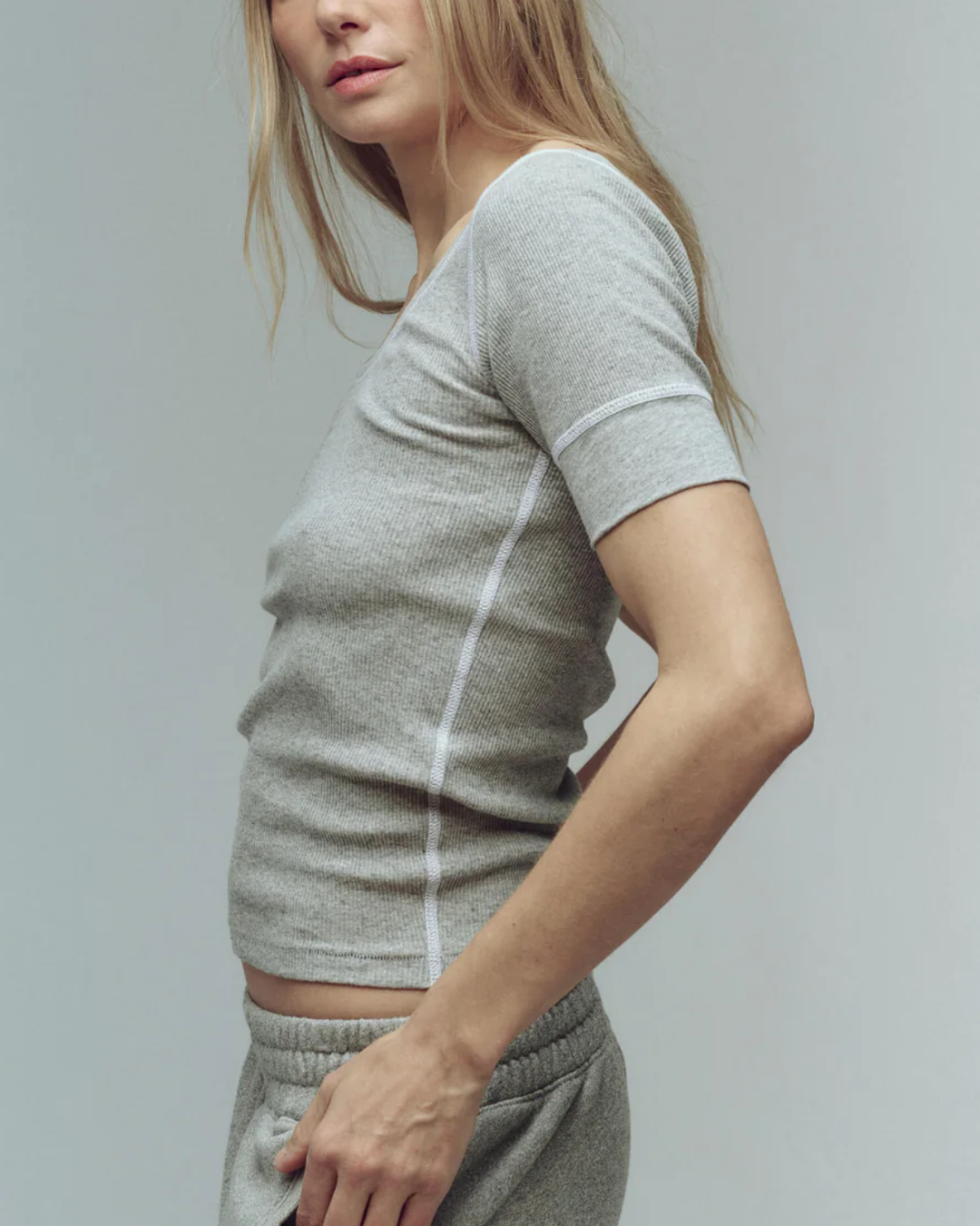 The Baby Rib Ballet Tee | Heather Grey
