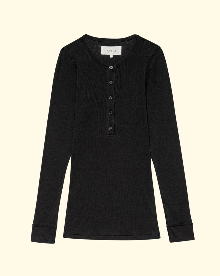 The Baby Rib Henley | Almost Black